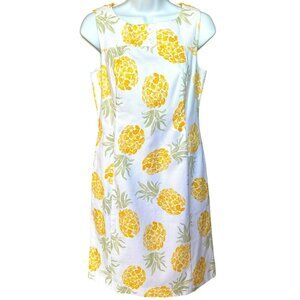Brooks Brothers Women's Pineapple Summer Shift Dress Size 6 Petite Preppy Style